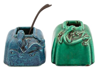 Chinese Glazed Porcelain Inkwells, 2