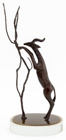 Loet Vanderveen Attr. Gazelle Bronze Sculpture