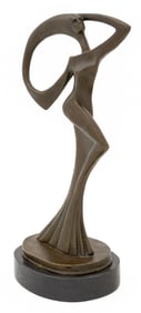 Modern Abstract Standing Female Bronze Sculpture