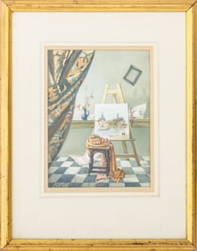Natalya Voroustova Interior Scene Watercolor