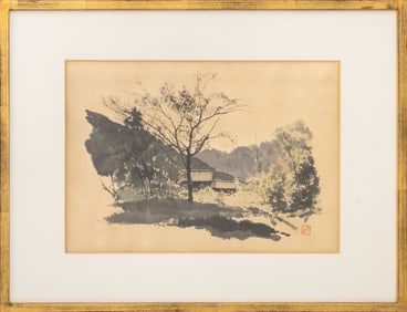 Frederick Harris "Trees Against the Sky" Sumi-e