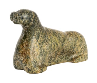 Inuit Seal Green Hardstone Sculpture