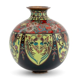 Japanese Cloisonne Enamel Ovoid Vase