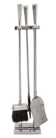 Mid-Century Modern Chrome Fireplace Tool Set