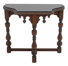 Tudor Revival Turned Wood Accent Table, ca. 1920
