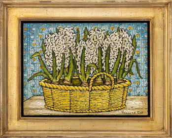 Kenneth Cox Hyacinths Still Life Oil on Panel