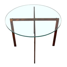 Knoll Barcelona Style Glass Top Side Table