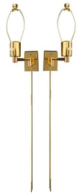 Hansen Brass Swing-Arm Sconces, Pair