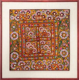 Indian Shisha Embroidery Textile Panel