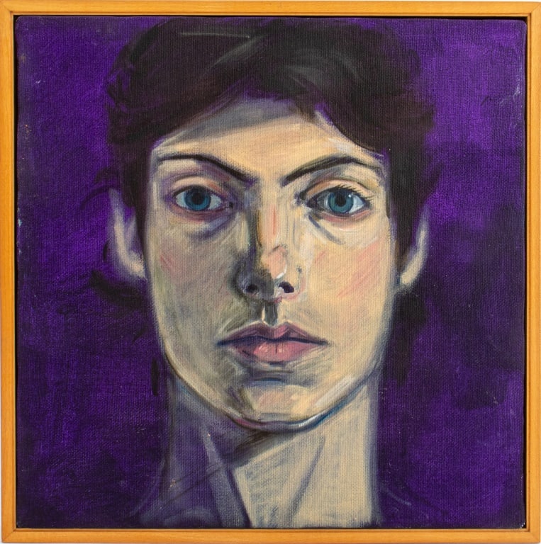 Illegibly Signed Portrait of a Man Oil on Canvas (1 of 10)
