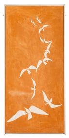 John Kaufmann Flying Birds Fresco on Masonite