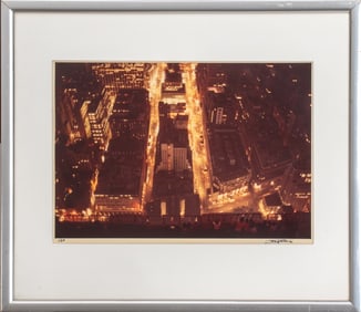 Illegibly Signed Aerial New York Chromogenic Print