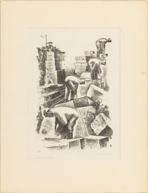 Louis Lozowick "In a Quarry" Lithograph, 1936