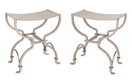 Maison Jansen Neoclassical Style Stools, Pair