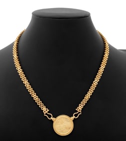 14K Yellow Gold Jerusalem Medal Necklace