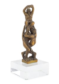 Ernest Bottomley Acrobat Figural Group Gilt Bronze