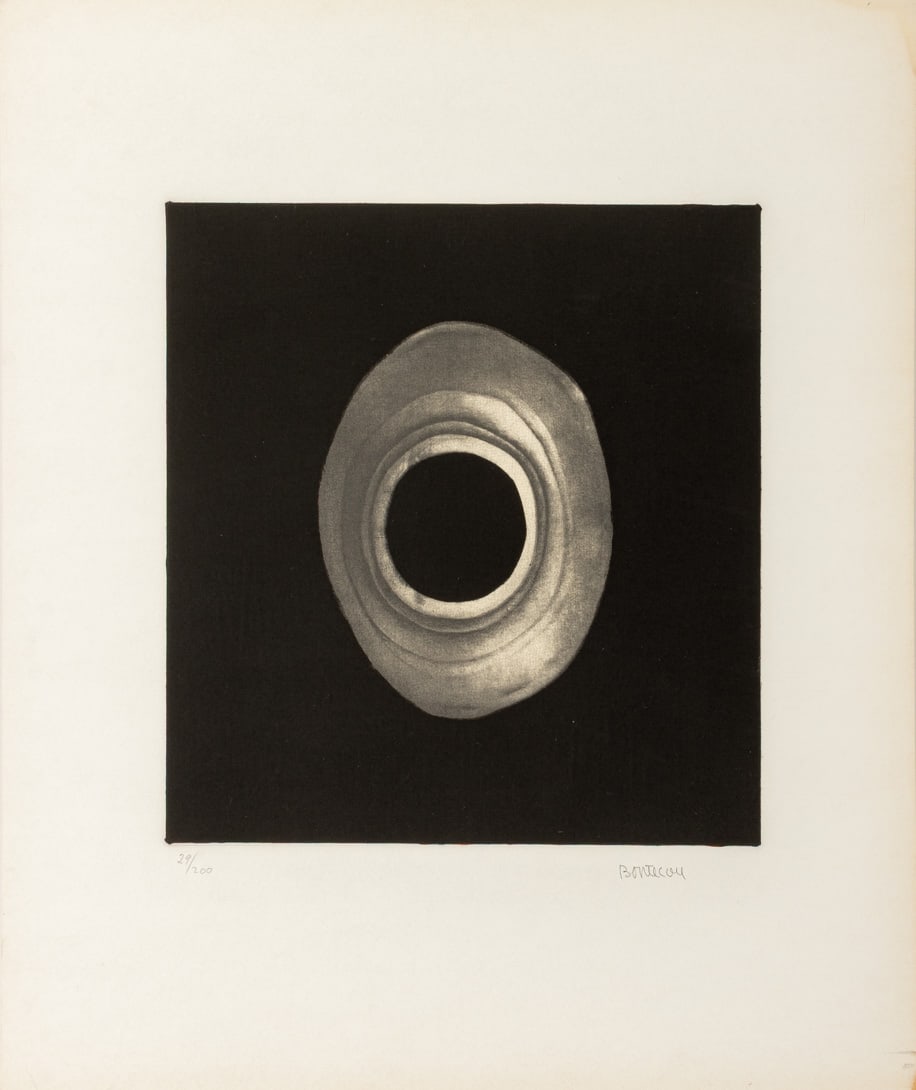 Lee Bontecou Untitled Screenprint on Muslin: Lee Bontecou (American, 1931-2022), Untitled, from the "Ten from Leo Castelli" Portfolio, Screenprint on Muslin Mounted on Mat Board, 1967, published by Tanglewood Press, Inc., New York, signed lower
