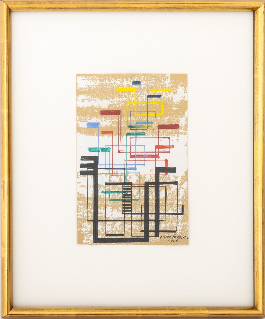 Irene Rice Pereira Geometric Gouache, 1956 (1 of 5)