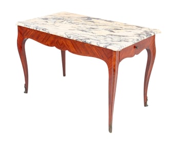 Louis XV Style Kingwood and Marble Desk