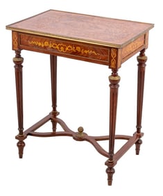 Louis XVI Style Kingwood and Marquetry Side Table