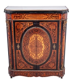 Louis XV Style Kingwood and Marquetry Bar Cabinet