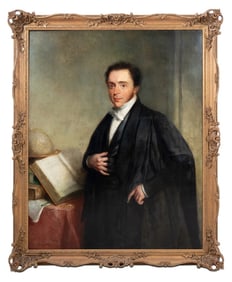 English School Portrait of a Scholar Oil on Canvas