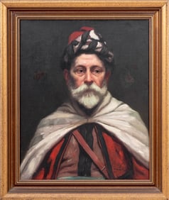French School Portrait of an Ottoman Oil on Canvas
