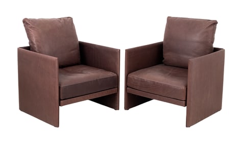 Mario Bellini x Cassina Leather Lounge Chairs, 2