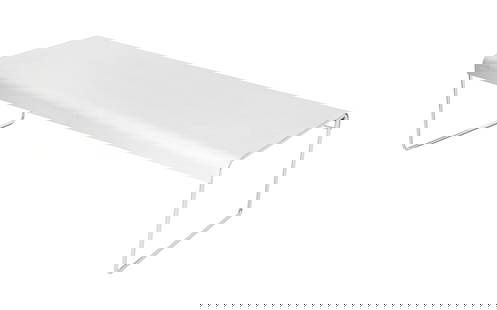 Piero Lissoni for Cassina "Zap" Low Table: Piero Lissoni for Cassina "Zap" Italian Modern Low table, chrome plated steel base with aluminum top, label underneath base. 14.5" H x 55.5" W x 19.75" D. Provenance: From a Vintage Collection of Ital