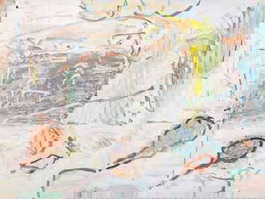 Elfi Schuselka "Perch" Acrylic on Paper