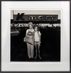 Roger Minick "Mother and Daughter.." Pigment Print: Roger Minick (American, b. 1944), "Mother and Daughter at Kmart, 1976", from Southland series, Archival Pigment Print, signed lower right, titled and dated lower center, and numbered edition "2/50" lo