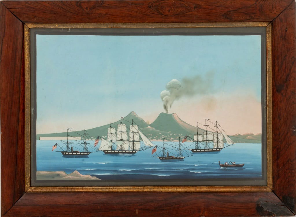 Italian School Bay of Naples Gouache, 19th C. (1 of 5)