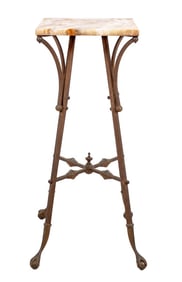Victorian Brass and Alabaster Pedestal Table