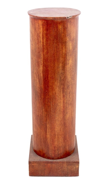 Faux Bois Paint-Decorated Gesso Pedestal (1 of 4)