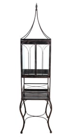 Gothic Style Black Painted Metal Terrarium Cabinet