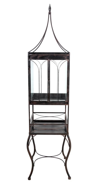 Gothic Style Black Painted Metal Terrarium Cabinet (1 of 4)