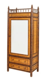 Bloomingdale's Faux Bamboo & Rattan Armoire