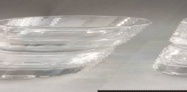 Baccarat Crystal Serving Bowl: Baccarat Crystal Serving Bowl, marked. 3.5" H x 11.5" Diameter. Provenance: From a Central Park South Collection. Keywords: Designer, French crystal, Tableware, Service, Table setting, Hosting, Center