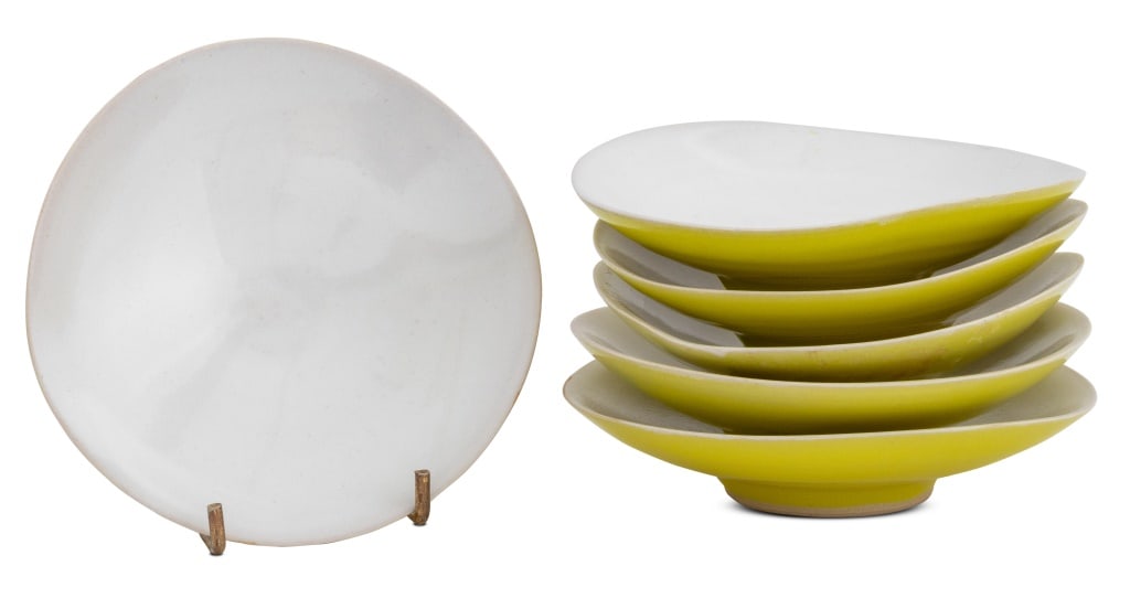 Rupert Spira Yellow & White Glazed Sauce Dishes, 6 (1 of 7)