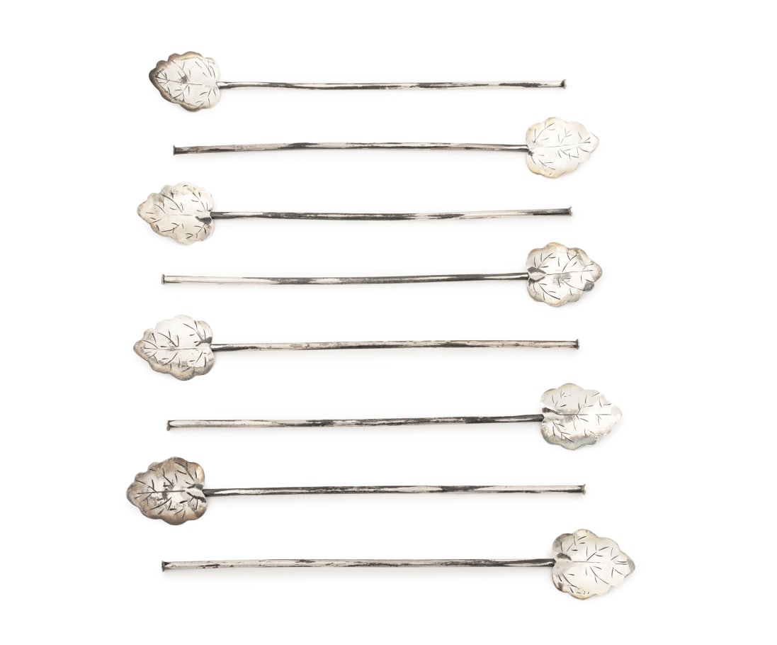 Mexican Sterling Silver Iced Tea Spoon Straws, 8 (1 of 6)