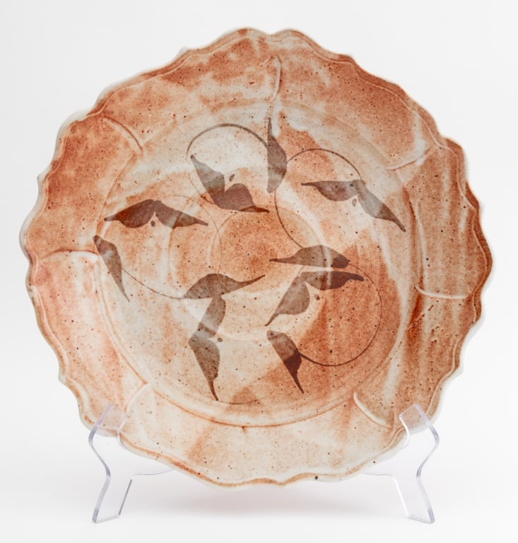 Malcolm Wright Autumn Leaf Motif Pottery Charger (1 of 7)