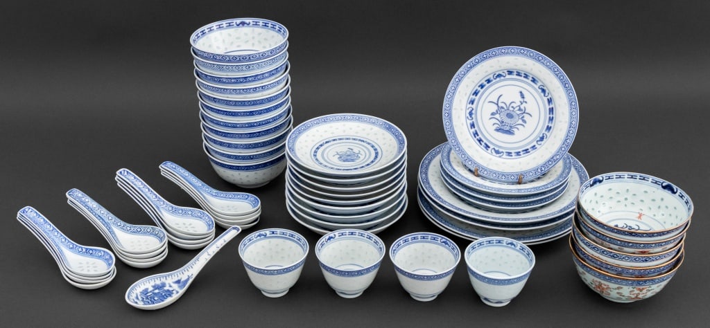Chinese Blue & White Porcelain Service, 50 Pcs. (1 of 20)