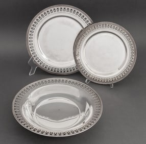 English Neoclassical Style Silver Plate Dishes, 3