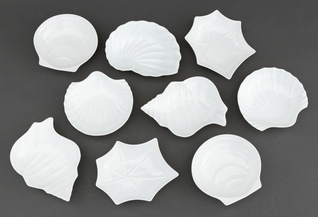 Japanese Shell Form Porcelain Dishes, 9 (1 of 8)