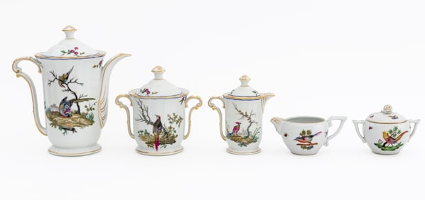 Herend, Etc. Porcelain Coffee Service, 5 Pcs.
