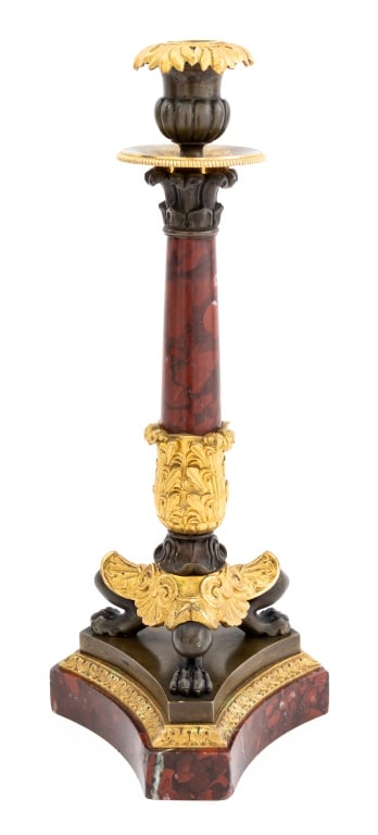 French Empire Style Gilt Bronze Candlestick (1 of 6)