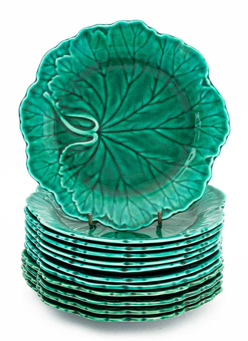 Wedgwood Majolica Cabbage Leaf Plates, 12 (1 of 6)