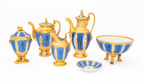 Paris Porcelain Part Tea & Coffee Service, 6 Pcs.