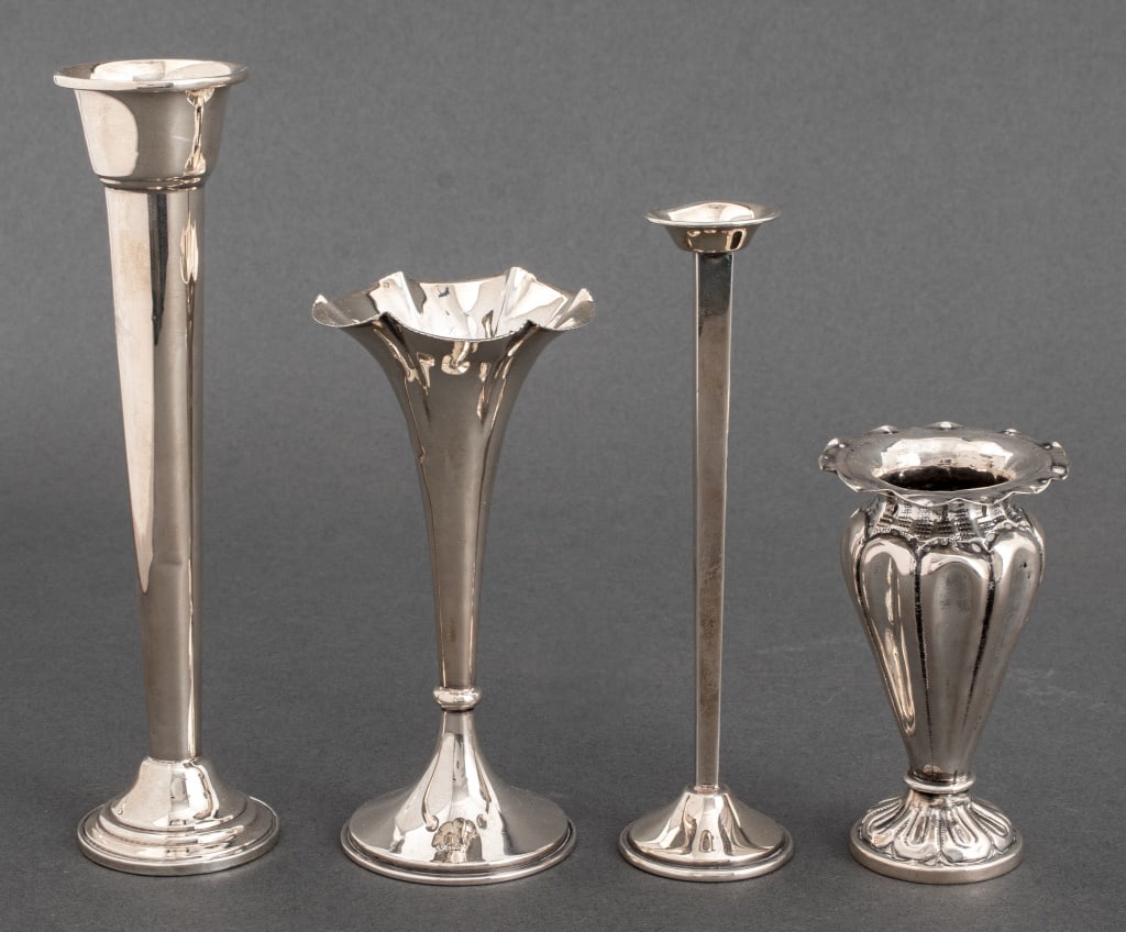 Cartier, Etc. Silver Diminutive Bud Vases, 4 (1 of 9)