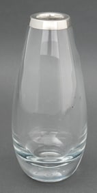 Cartier Sterling Silver Mounted Glass Vase
